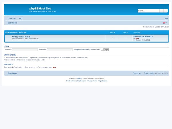 Aperçu de phpBBHost Dev